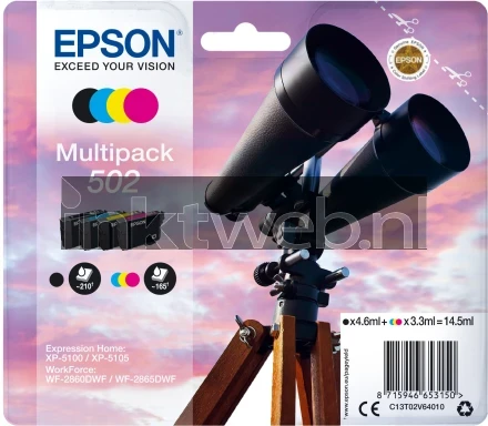Epson 502 Multipack zwart en kleur