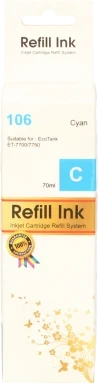 Huismerk Epson 106 Ecotank cyaan Front box
