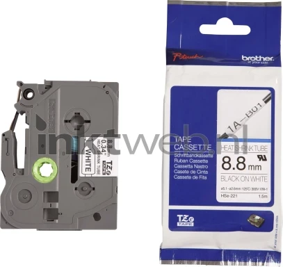 Brother HSE-221 zwart op wit breedte 8.8 mm