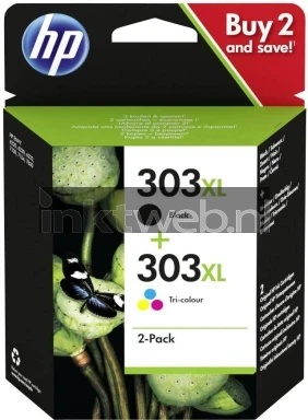 HP 303XL (Opruiming 2 x 1-pack los) zwart en kleur