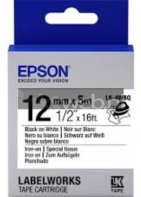 Epson LK-4WBQ zwart op wit breedte 12 mm