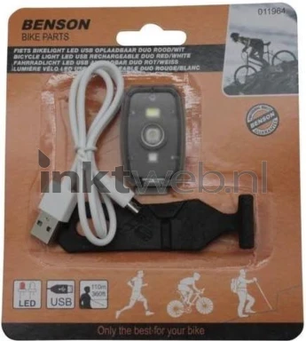 Benson Fietsverlichting rood of wit, oplaadbaar
