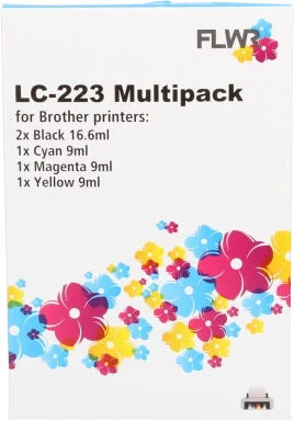 FLWR Brother LC-223 Multipack zwart en kleur