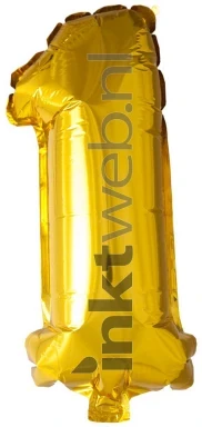Haza Opblaas Cijfer 1, 40cm goud