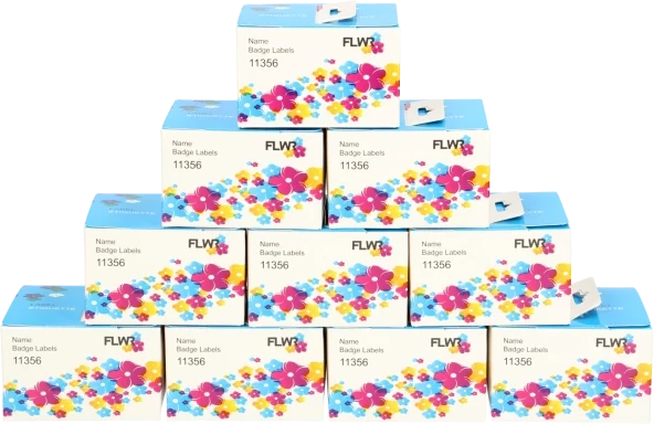FLWR Dymo 11356 10-Pack 41 mm x 89 mm  wit