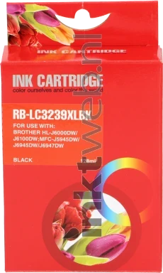 Huismerk Brother LC-3239BK zwart Front box