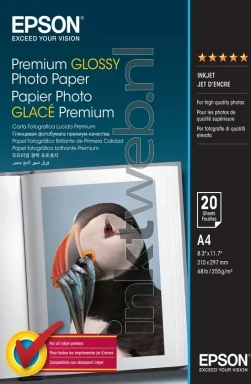 Epson Glace Premium Fotopapier Glans | A4 | 255 gr/m² 20 stuks