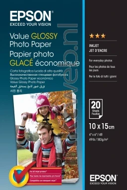 Epson Glace Premium Fotopapier Glans | 10x15 | 183 gr/m² 20 vellen