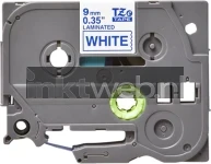 Huismerk Brother TZE-223 blauw op wit breedte 9 mm