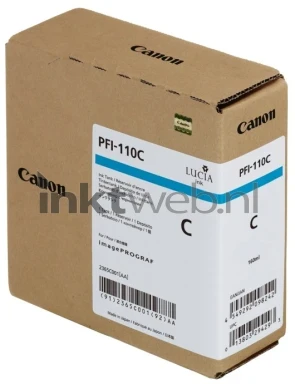 Canon PFI-110 inktfles cyaan Front box