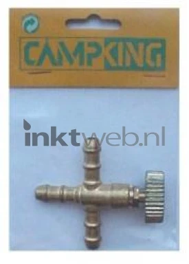 CampKing T-stuk met kraan voor gasslang