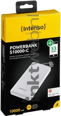 Intenso Powerbank slank S10000-C wit