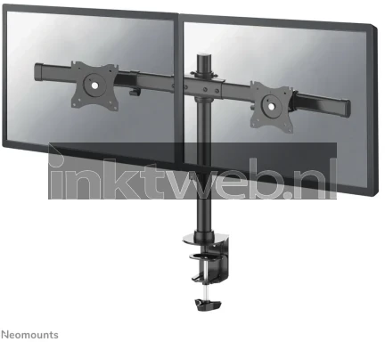Neomounts FPMA-DCB100DBLACK | Dubbele monitorarm met bureauklem zwart