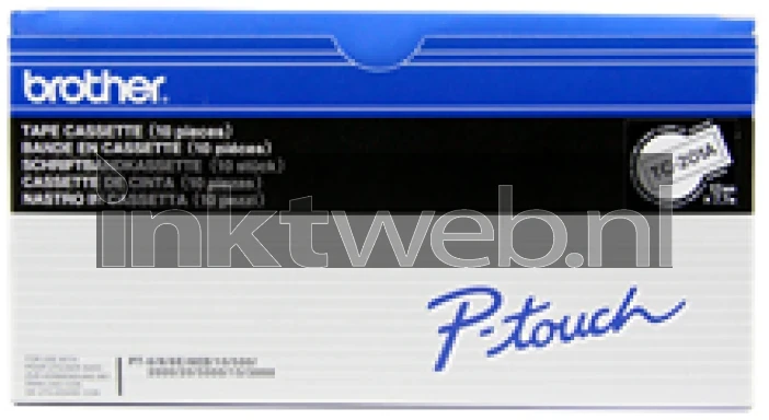 Brother TC201A zwart op wit breedte 12 mm