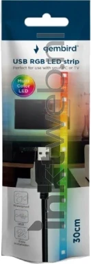 White label USB RGB Ledstrip 30cm. Multikleur