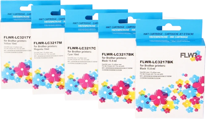 FLWR Brother LC-3217 Multipack zwart en kleur