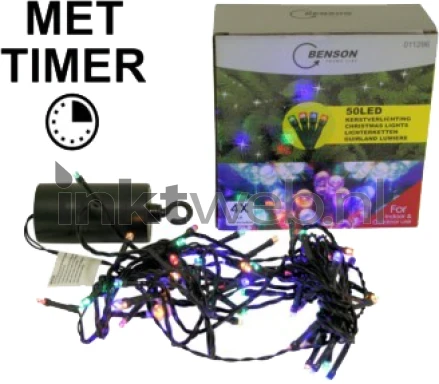 Benson Kerstverlichting batterij in/outdoor 50 LED multi