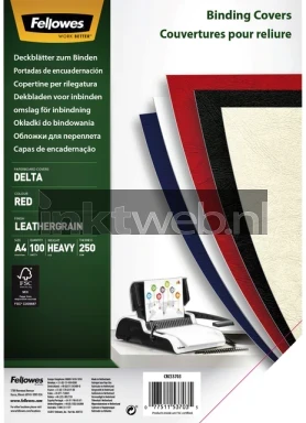 Fellowes Lederlook voorblad A4 100 stuks rood