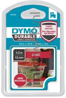 Dymo 1978366 wit op rood breedte 12 mm