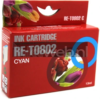 Huismerk Epson T0802 cyaan