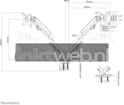 Neomounts FPMA-D650DBLACK | Monitorarm en bureauklem zwart Product only