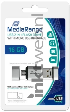 MediaRange USB nano flash drive 16GB Front box
