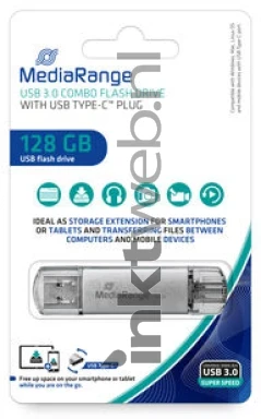 MediaRange USB 3.0 Type C combo flash drive 128GB