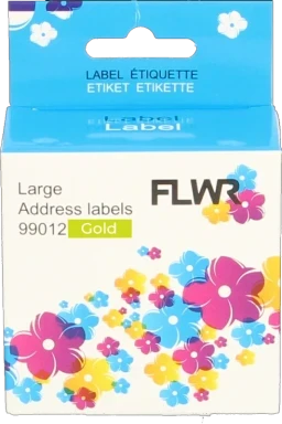 FLWR Dymo 99012 adreslabel 36 mm x 89 mm  goud