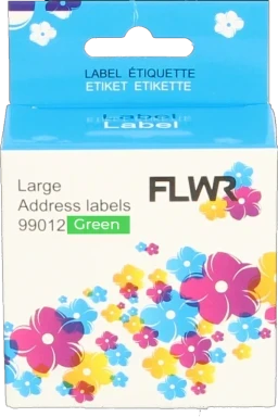 FLWR Dymo 99012 adreslabel 36 mm x 89 mm  groen