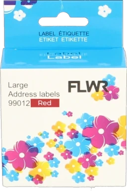 FLWR Dymo 99012 adreslabel 36 mm x 89 mm  rood