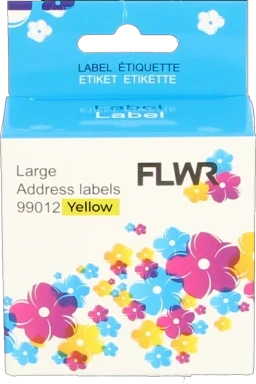FLWR Dymo 99012 adreslabel 36 mm x 89 mm  geel