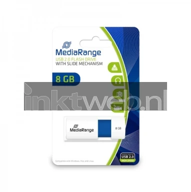 MediaRange USB flash drive 8GB color edition blauw