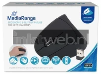 MediaRange Ergonomische 6 knoppen muis voor linkshandigen Front box
