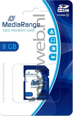 MediaRange Micro SDHC memory card, Class 10, 8GB Front box