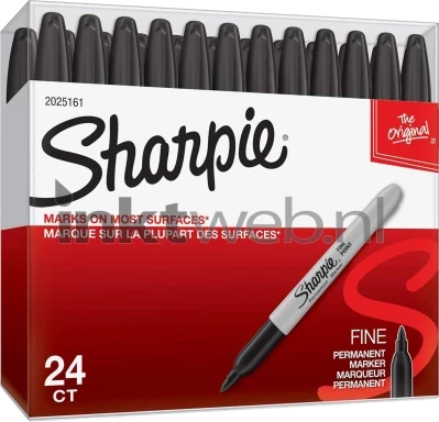 Sharpie 24-pack permanente markers dunne punt zwart