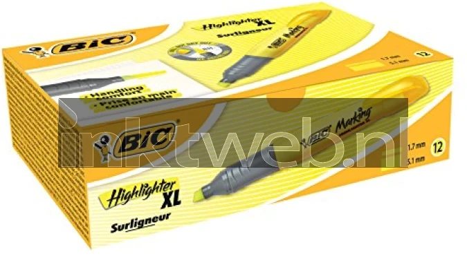 BIC Penvormige markers 10-pack geel