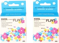FLWR HP 305XL 2-pack zwart en kleur (Huismerk (remanufactured))