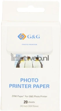 Huismerk G&G Zink Plakbaar Instant Fotopapier (7.6 x 5cm) Glans  20 vellen