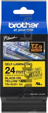 Brother TZe-SL651 zwart op geel breedte 24 mm