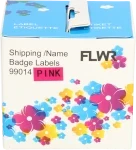 FLWR Dymo  99014 Adreslabel groot 101 mm x 54 mm  roze Front box