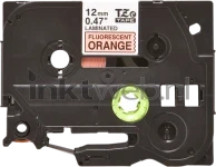 Huismerk Brother TZe-B31 zwart op oranje breedte 12 mm