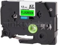 Huismerk Brother TZe-D31 zwart op groen breedte 12 mm