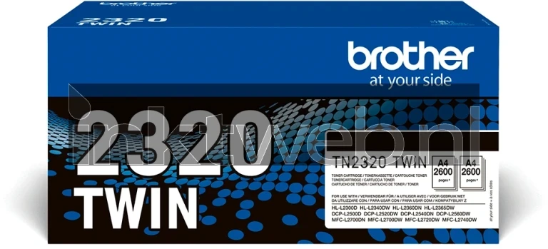 Brother TN-2320 twinpack zwart