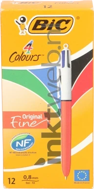 BIC balpen 4 kleuren medium 0.8 mm 12-pack oranje