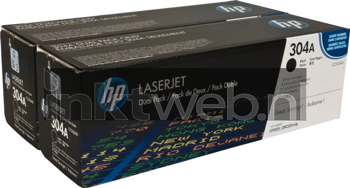 HP 304A Dual Pack zwart