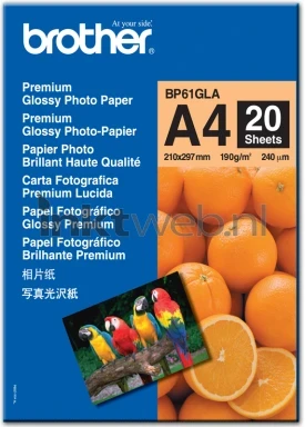 Brother BP61GLA Fotopapier Glans | A4 | 190 gr/m² 20 stuks