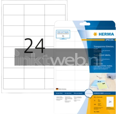 Herma 4681 Permanente papieretiket 66 x 33,8mm wit