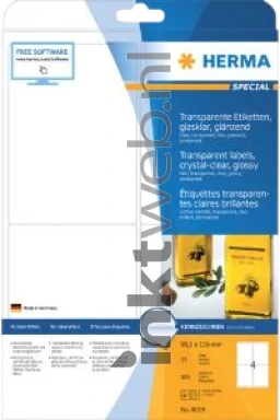 Herma 8019 Transparante labels 99,1 x 139mm transparant