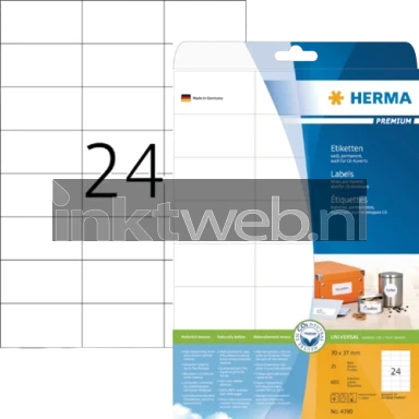 Herma 4390 Permanente Papieretiket 70 x 37mm wit