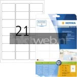 Herma 5029 Permanente Papieretiket 63,5 x 38,1mm wit (Origineel)